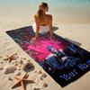 Custom Name Blue Eyes Connection Stylish Digital Printing Beach Towel Quick‑Drying Absorbent Blanket for Beach Pool Gym Travel