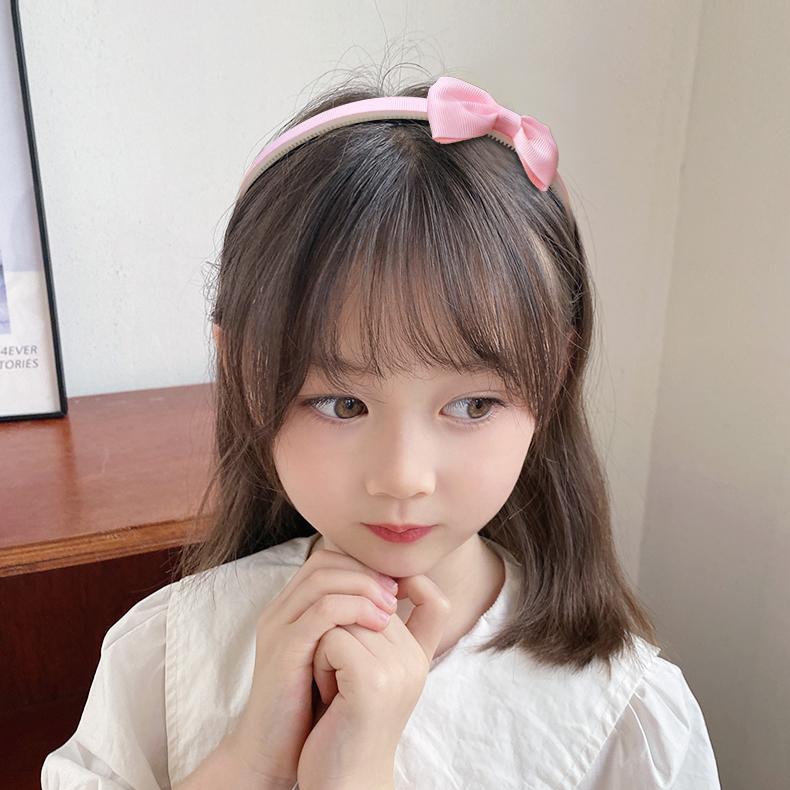 10Pcs Grosgrain Ribbon Hair Bows of Children's Headband Girls Handmade Pleat Solid Color Cute Princess Headband Hair Accessories