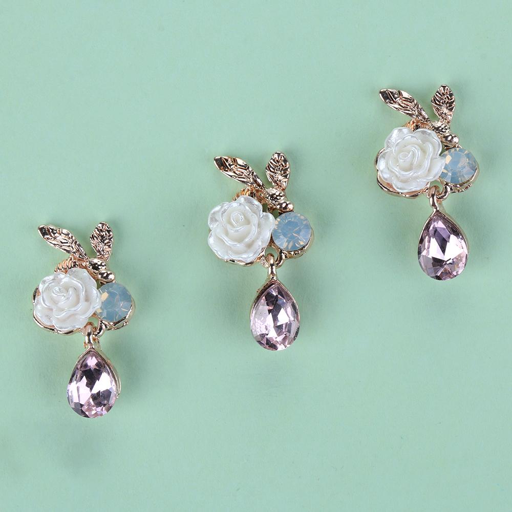 Craft Flatback Plating Rhinestone Button Pearl Buttons Flower Buckle Apparel Sewing