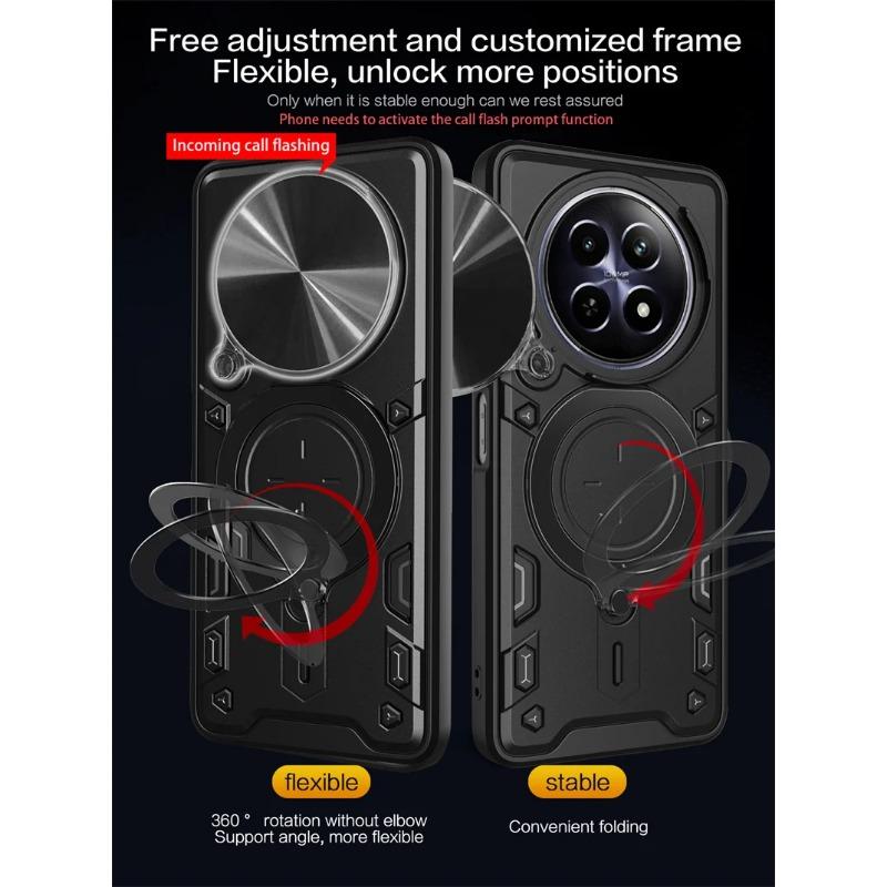 Для OPPO Realme 12 5G чехол слайдер объектив камера защитный чехол для телефона для Realmi 12 Realme12 5G магнитный металлический держатель кольцо крышка