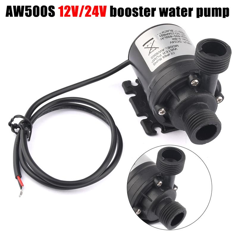 600-800L/H DC 12V 24V AW500S Screw Miniature DC Circulation Booster Pump Submersible Water Pump For Dishwasher Water Heater