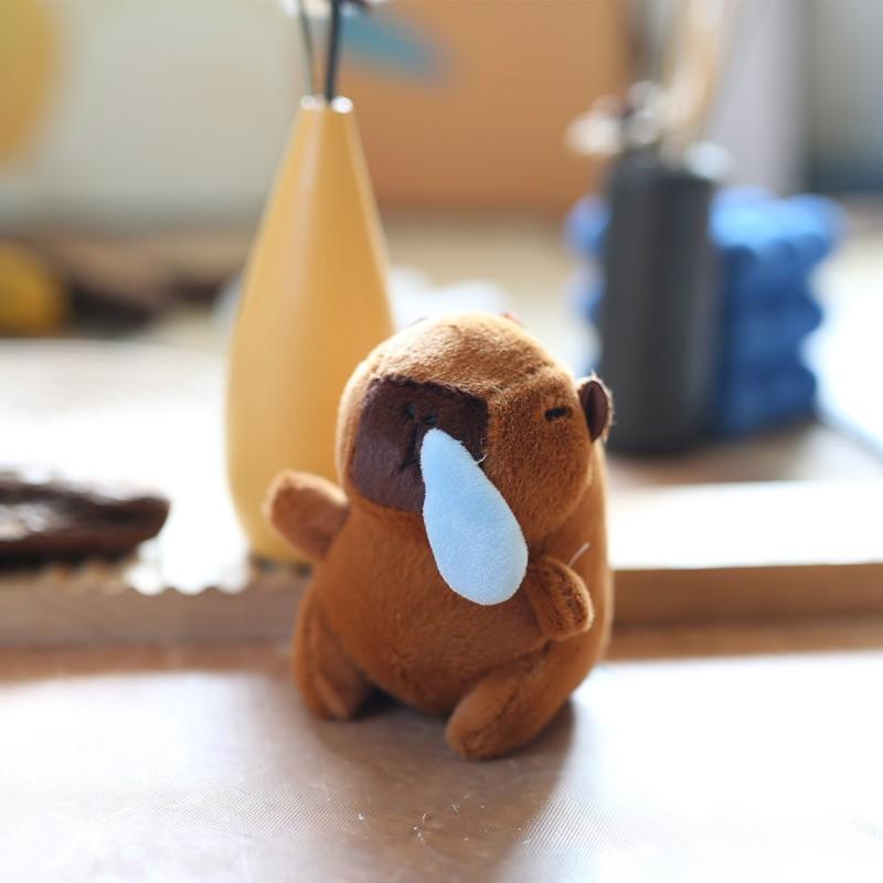 Stuffed Keychain Capybara Soft Short Plush Toy Pp Cotton Accessory Backpack