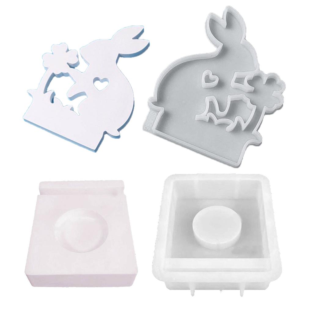 Hollow Flame Candlesticks Resins Moulds Lotus Candle Holder Silicone Molds DIY Heart Castings Moulds Home Decorations