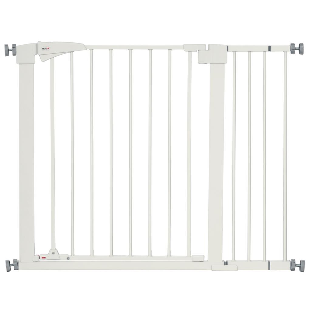 Dog Gate for Small and Medium Size Dogs with Double Lock and Automatic Closure, 76-103x4.2x77 cm, White