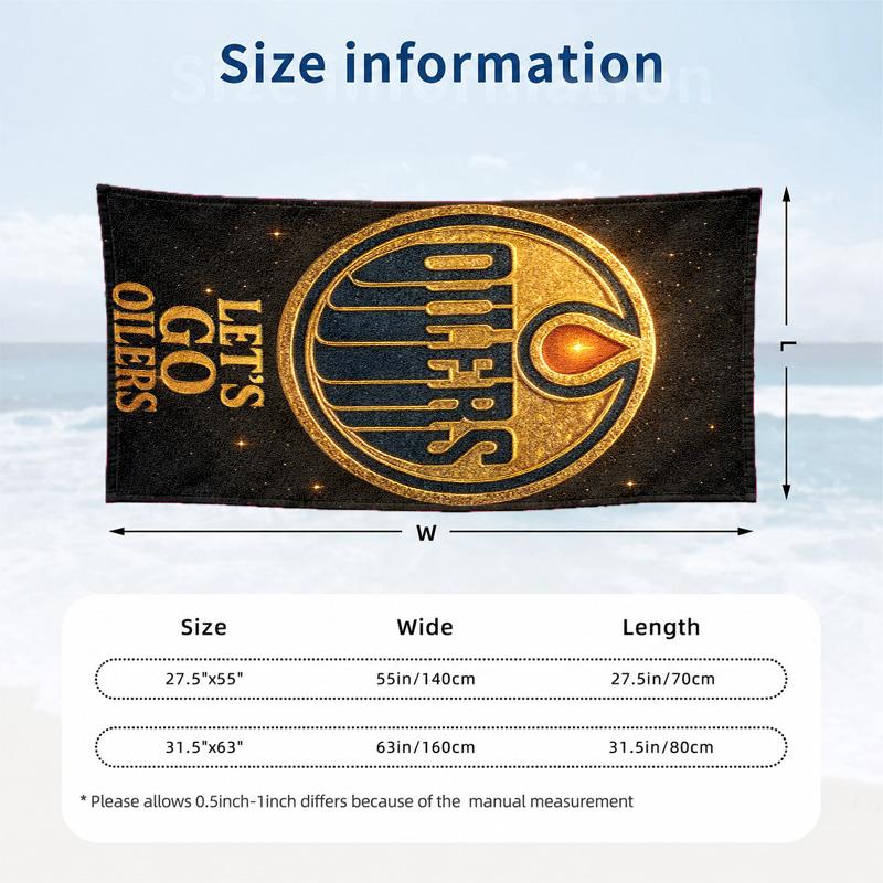 Edmonton Oilers Microfiber Beach Towel Quick Dry Sand Free Lightweight Beach Towels for Travel Swimming Camping