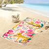 Leopard and Floral Beach Towel Beach Towel Quick-drying for Travel Outdoor Sports Jogging Beach and Swimming