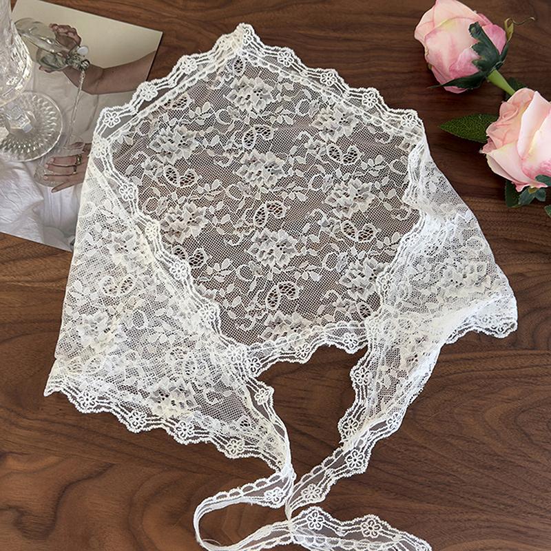 Triangle Short Skirt Half Skirt Butt Curtain Skirt Lace Trim Small Apron Soft Lace Stacked Fashion Spring Headscarf Accessories