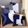 1pcs Blue Pillow Sofa Navy Blue Black Grey White Silver Bohemian Style Decorative Pillowcase Abstract Geometry Modern