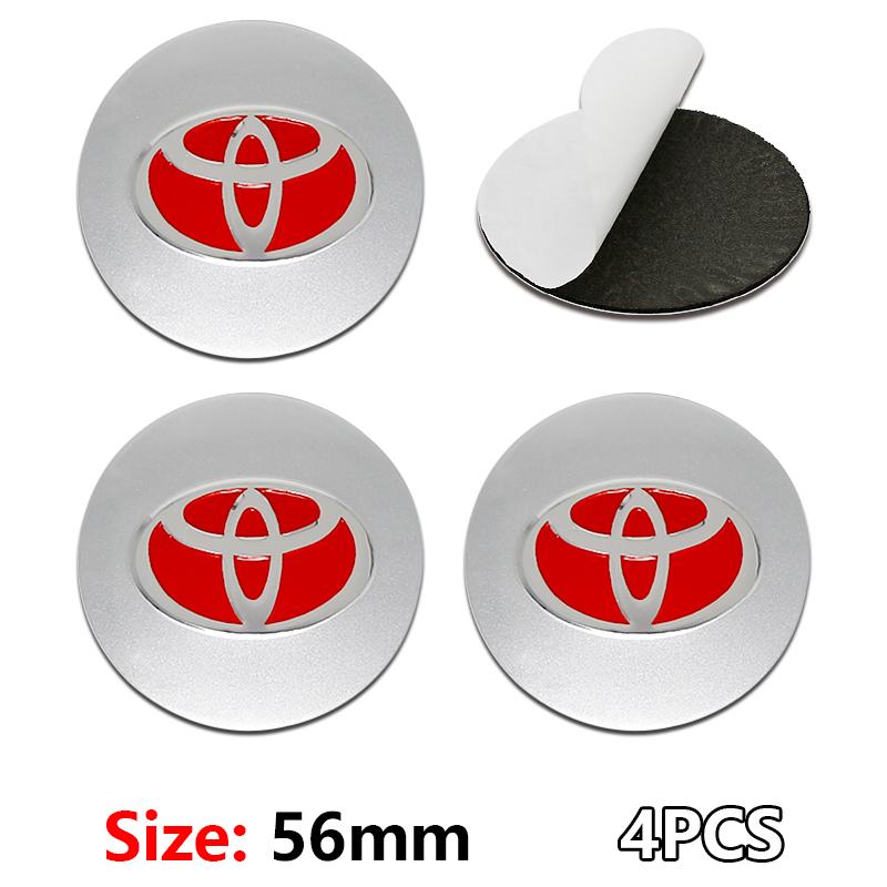 Toyota 56MM Колпачок ступицы колеса автомобиля Алюминиевые металлические наклейки с логотипом Для Rav4 Corolla Camry Aqua Yaris Cross Auris TRD Prius Chr GR