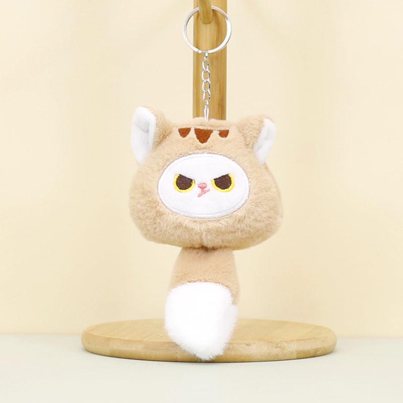 Adorable Plush Cat Keychain Cute Soft Stuffed Animal Bag Charm For Couples In Multiple Colors
