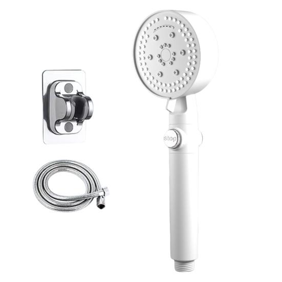 1 Set Shower Head 8 Spray Mode High-Pressure Handheld Shower Head with Silicone Nozzles for Home Bathroom