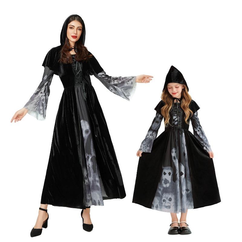 Halloween Children's Costume Show Costume Skull Children's Costume Girl Witch Vampire Funny Dress