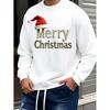 Мужской флисовый свитшот с круглым вырезом на Рождество, смесь модала и полиэстера, дорожный слой для холодной погоды