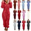 Fashion Onesies Fleece Sleepwear Overall Plus Size Hood Sets Pajamas for Women Adult for Winter Warm Pyjamas Women