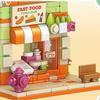 Городские строительные блоки Магазин бабл-ти Сэндвич-магазин Дом десертов Набор моделей Настольный декор Детские игрушки DIY Рождественский подарок на день рождения