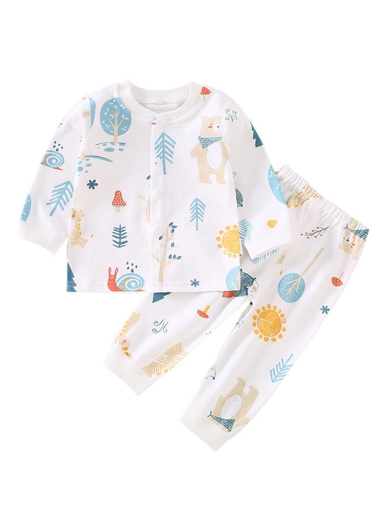 Baby Toddler Cotton Underwear Set With Cartoon And Striped Patterns For All Seasons