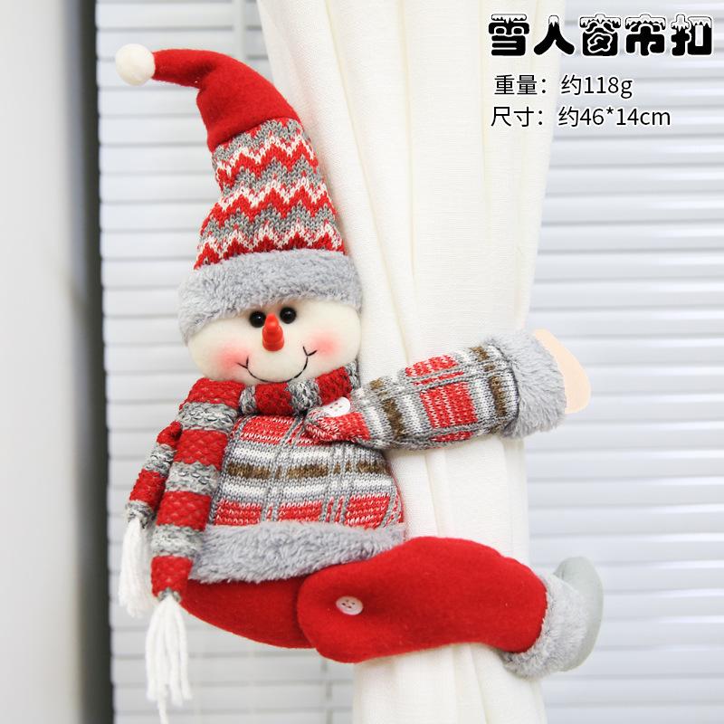 Christmas Curtain Hooks Cartoon Figurine Decorations Hotel Restaurant Decor Doll Clips Creative Window Display Ornaments