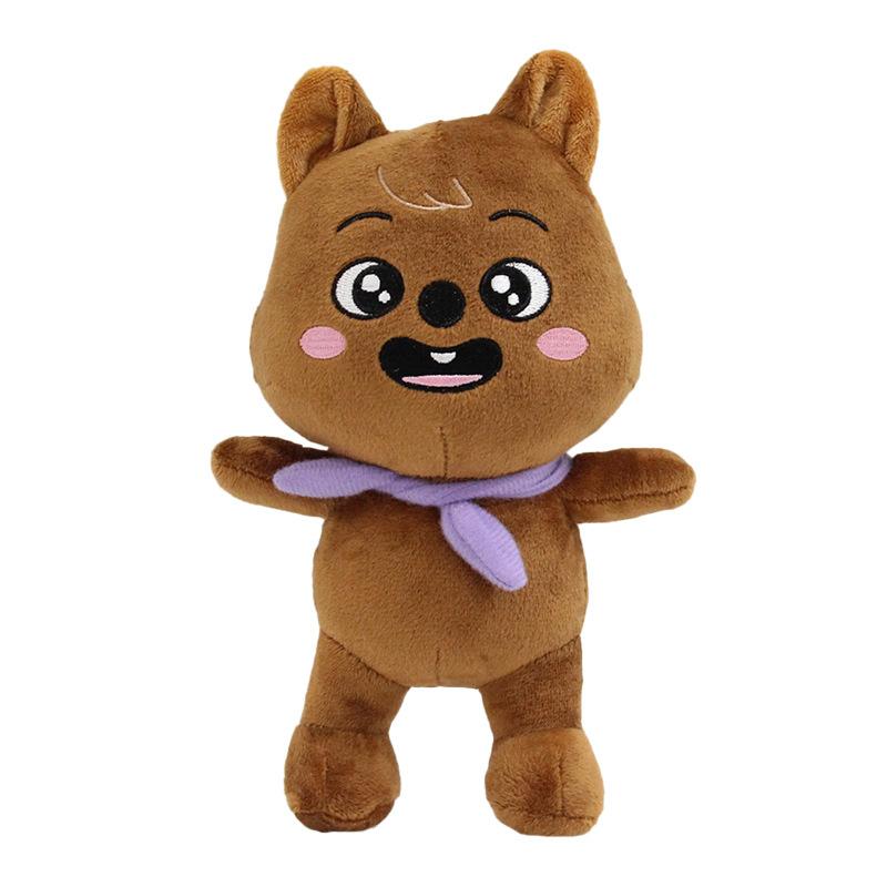 Плюшевые игрушки Skzoo Stray Kids Плюшевый волк Чан Мультяшное чучело Животное Плюшевые игрушки Кукла Милый компаньон для детей Взрослых Фанатов Подарок 20 см