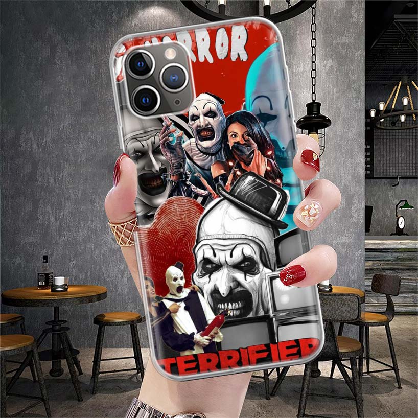 Чехол для телефона Ужасы Террифаер Мягкий для IPhone 11 17 Air 16E 16 Pro Max 15 + 14 Plus 13 Mini 12 Apple 7 SE 8 Fundas Coque 11