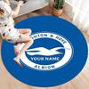Blue Seagull Emblem Custom Name Round Area Rug Carpet Rug For Living Room Bedroom Sofa Playroom Decor Nonslip Floor Mat