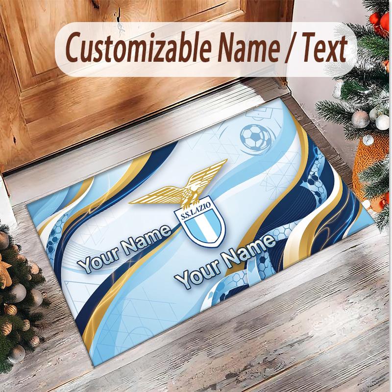 Personalized Crystal Velvet Carpet Lazio FC Pattern Non Slip Floor Rug