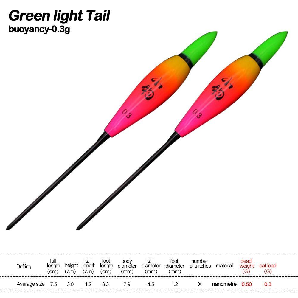 Red Light/Green Light Light Float Slip Drift Tube Bobbers 2023 Electronic Fishing float  Short Tail
