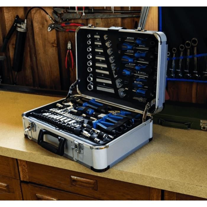 102-piece Tool Case - SCHEPPACH - TB150 - Chrome Vanadium Steel Tools - Aluminum Case, Lockable