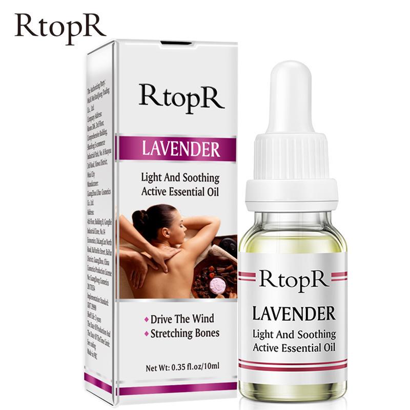 RtopR Массажное масло для тела из чистого растения лаванды, против старения кожи, экстракт имбиря, капли для облегчения боли, уменьшения беспокойства, улучшения сна
