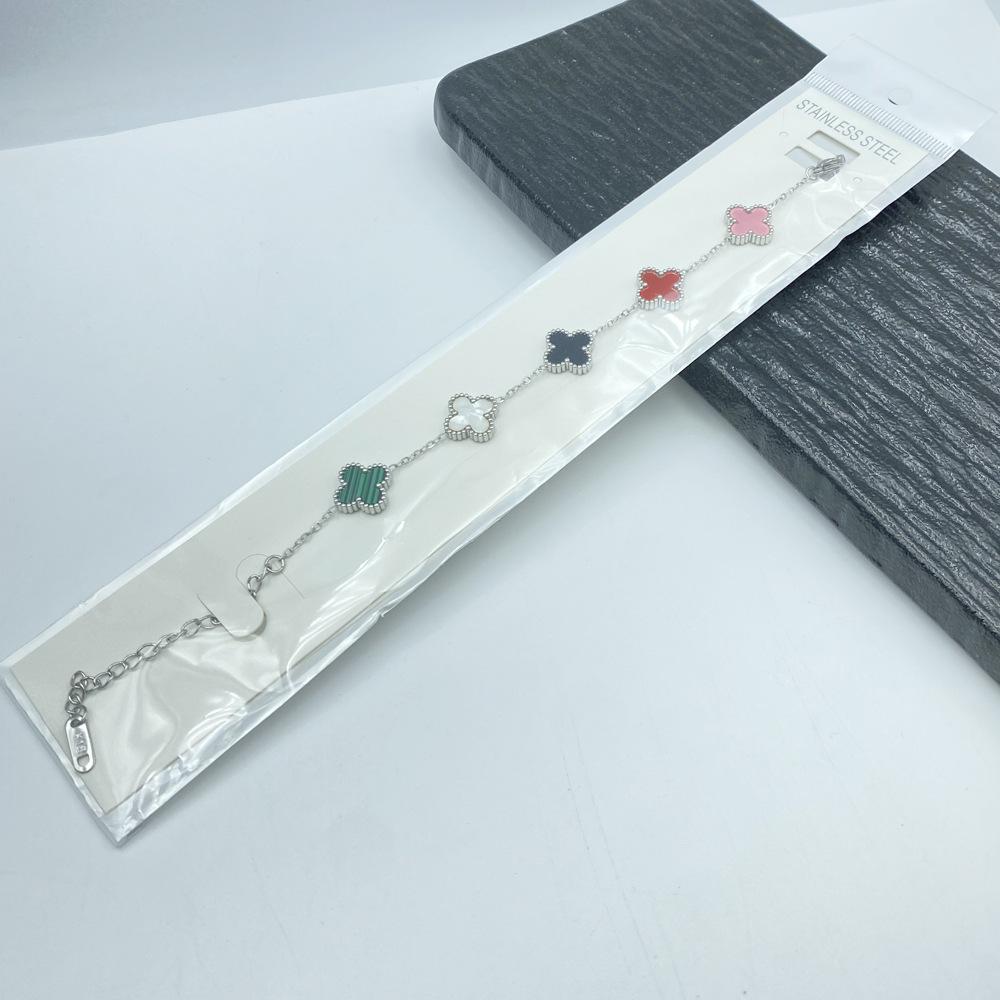 Браслет из высококачественной нержавеющей титановой стали 13 мм в виде четырехлистного клевера для женщин, модный браслет высокого класса