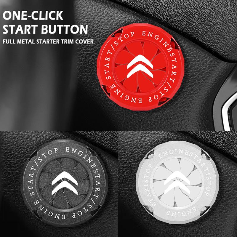 AMY1 Car Interior Modification One-button Start Button Ignition Switch Rotating Protective Cover for Citroen C3 C4 C3-XR C5 Picasso