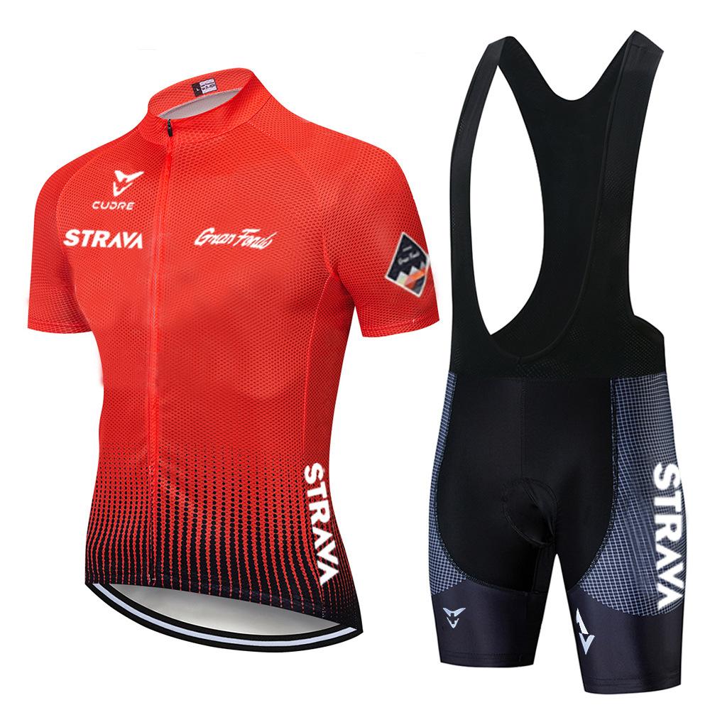 Летний велосипедный костюм STRAVA для мужчин, дышащий, отводящий пот, спортивная одежда для шоссейного велосипеда