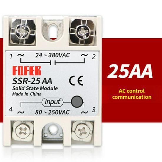 Твердотельное реле переменного тока с управлением постоянным током, 25A-100A, SSR-40DA/60DA/80DA/100DA-H, VA однофазное