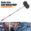 Швабра для мытья автомобиля с длинной ручкой, швабра с двойной головкой, инструмент для чистки окон автомобиля, щетка для чистки автомобиля, транспортные средства