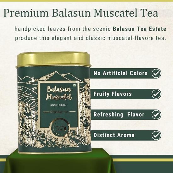 Tea And Twigs | Darjeeling Black Tea - 100 Grams | Balasun Muscatel | (Grade- FTGFOP1) | Balasun Garden Second Flush Chai Patti | Single Origin