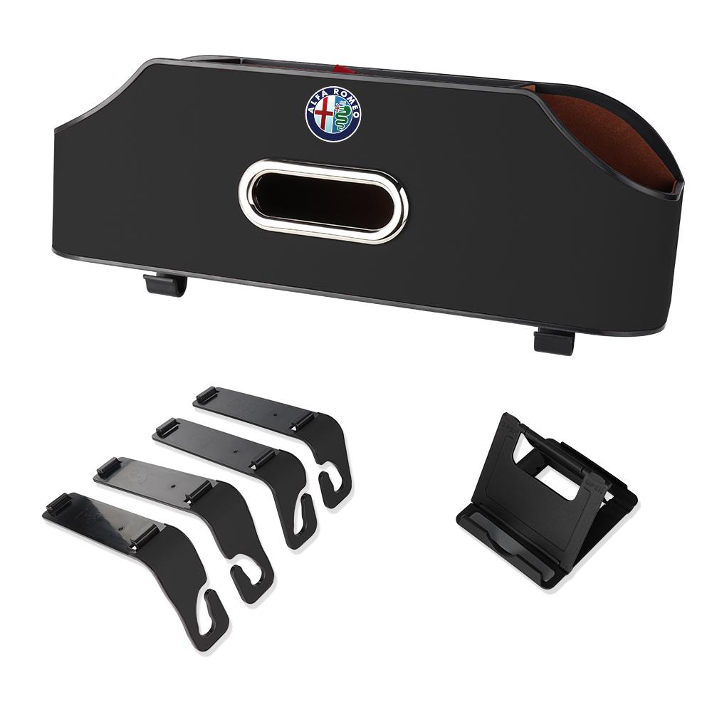 Car Backseat Organizer Hanging Seat Back Tissue Water Cup Holder For Alfa Romeo Giulietta GT 159 147 Giulia F1 Stelvio VolantePC1