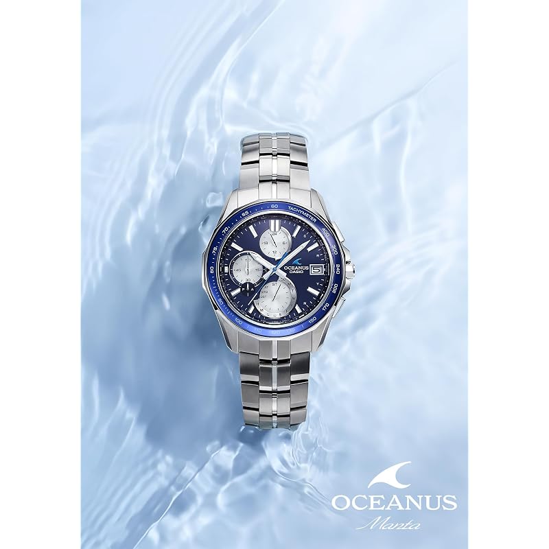 [Casio] Oceanus Manta с Bluetooth, радиоуправляемые, на солнечной батарее, сапфировое стекло, мужские часы, синие. [Отечественный оригинальный продукт]