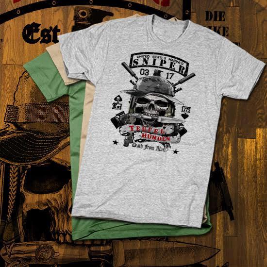 Sniper T-Shirt 0317 Combat Veteran Military cotton, new