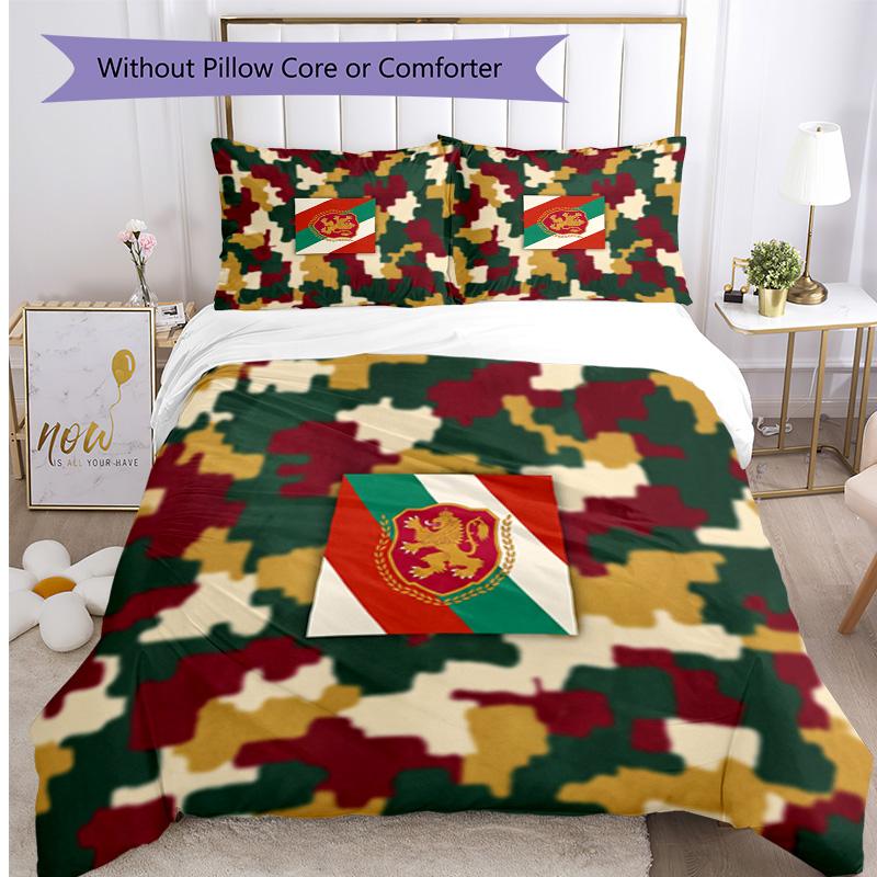 Hungary Football Printed Bedding 3 Piece Set Cozy Breathable Bed Cover Set as Housewarming Holiday Gift