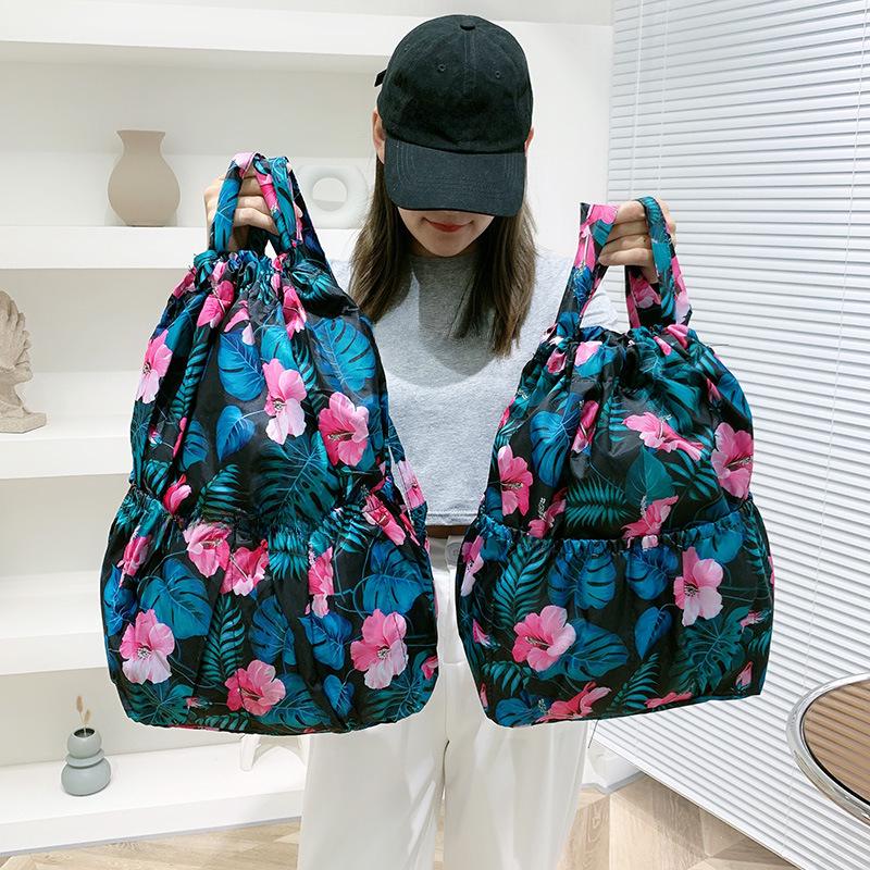 Женский складной рюкзак большой вместимости с завязками - легкая сумка для путешествий и покупок на открытом воздухе