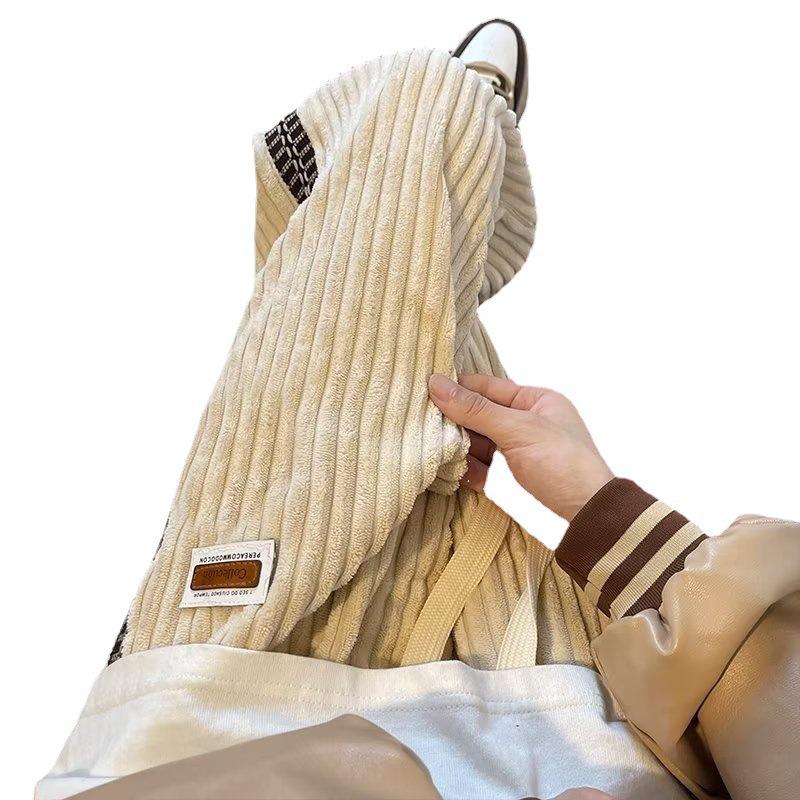 Винтажные вельветовые брюки широкого покроя из синели для мужчин