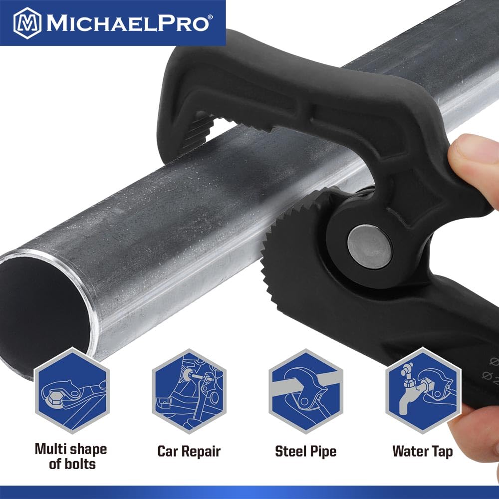 Трубный ключ MichaelPro, разводной сантехнический ключ, диаметр до зажима, разводной ключ с поворотной головкой, саморегулирующийся, 14 дюймов, многофункциональный