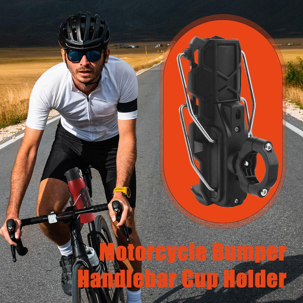 black Motorcycle Cup Holder Support Quick Release Adjustable Water Bottle Holder Handlebar Mirror Stand For MTBs Road Cycling