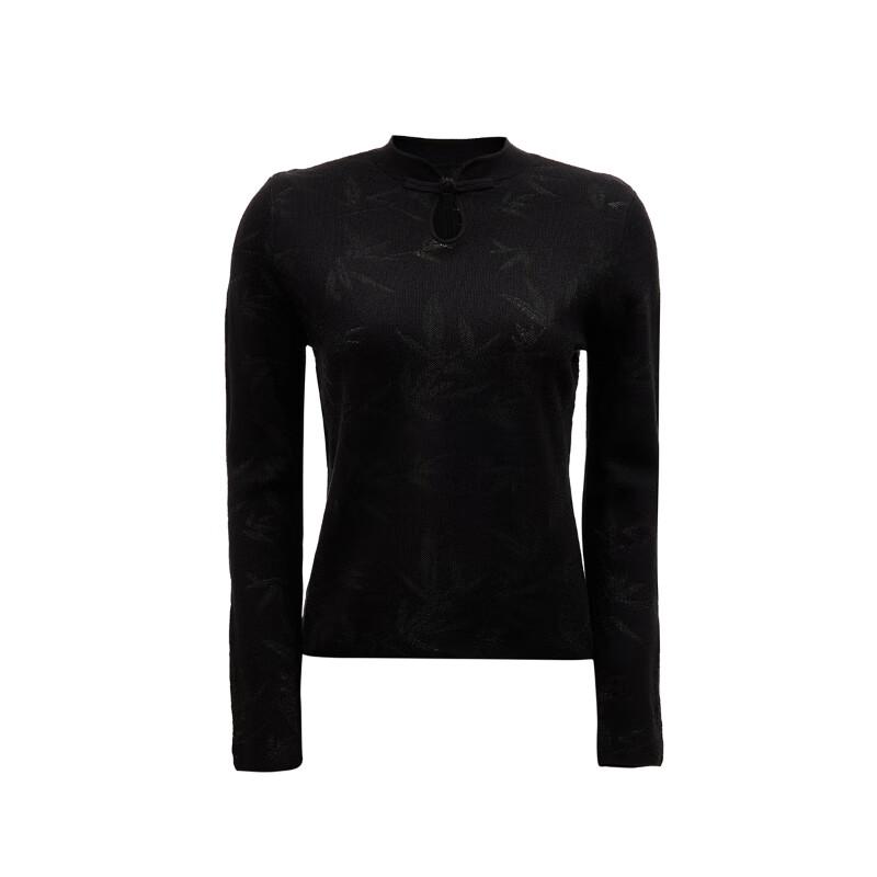VEROMODA Women's Waterdrop Stand Collar Bamboo Jacquard Long Sleeve Knit Sweater