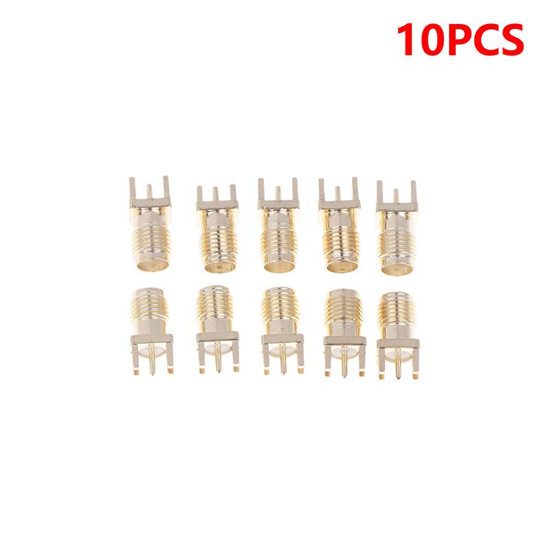 10 Pcs Sma Female Jack Adapter Sma Female Base Socket Jack With Solder Pcb Board Edge Mount Adapter
