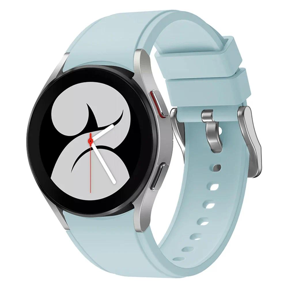 Силиконовый ремешок 20 мм для Samsung Galaxy Watch 7 6 5 4 44 мм 40 мм 5 Pro 45 мм Без зазора Удобный ремешок для часов 6 Classic 47 мм 46 мм