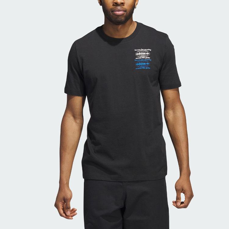 Adidas Originals T Shirts Men's Black Crew Neck Moderate Straight Fit IJ0981