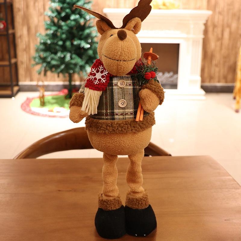 Рождественская телескопическая кукла Старик Снеговик Олень Тканевая игрушка Рождественский подарок Украшение для окна