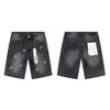 2026 Mens Premium American Streetwear Denim Shorts - Slim Fit Hand-Painted Distressed Low Rise Cotton Blend