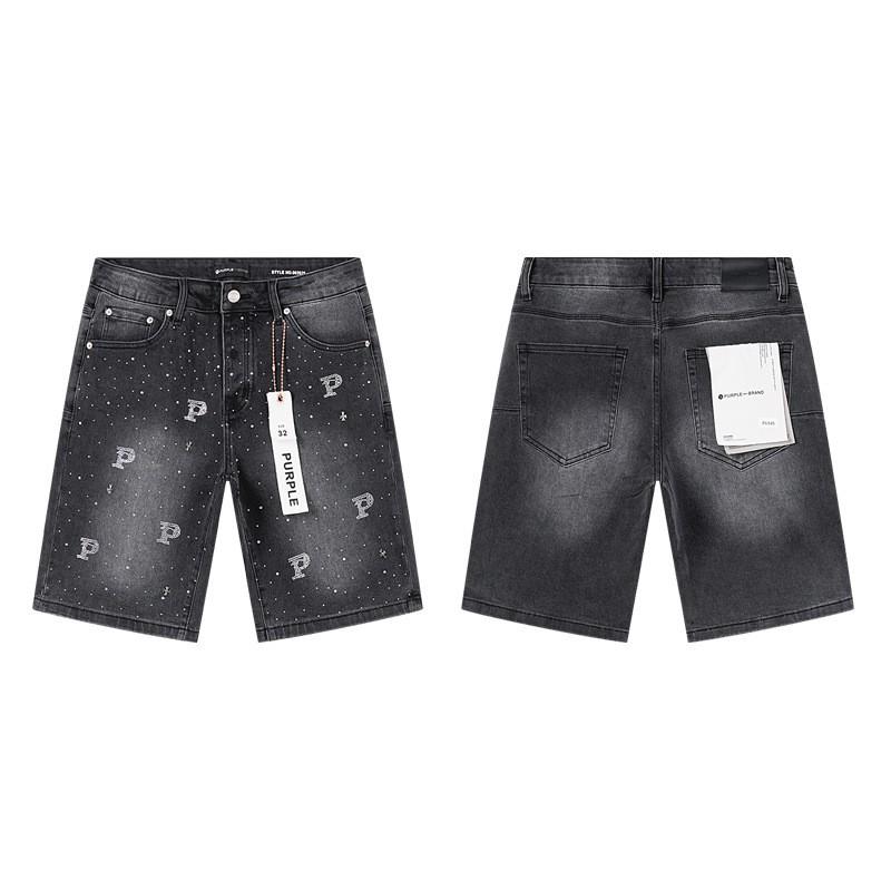 2026 Mens Premium American Streetwear Denim Shorts - Slim Fit Hand-Painted Distressed Low Rise Cotton Blend