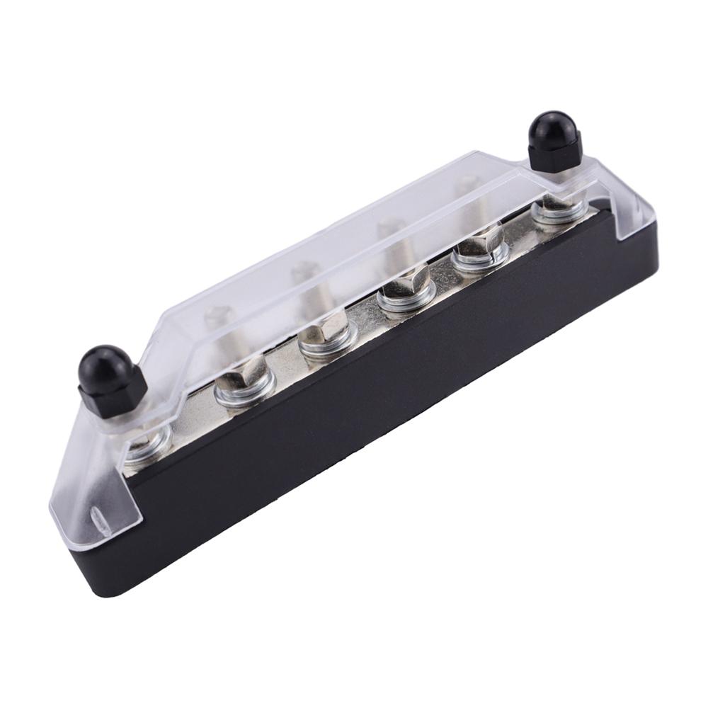 150A 12V Bus Bar Marine 12V - 48V Power Distribution Block with Cover with M6 Post for Car Boat Marine